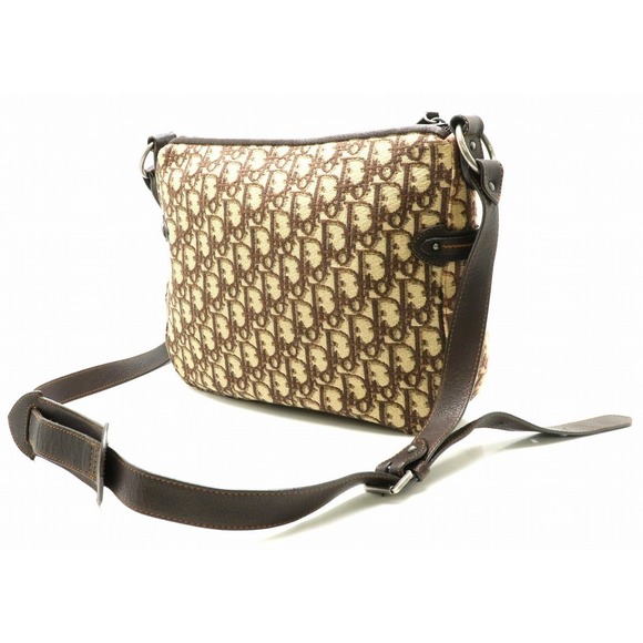 Dior Leather Brown Trotter Shoulder Christian  Bag - Picture 1 of 9